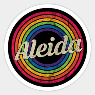 Aleida - Retro Rainbow Faded-Style Sticker